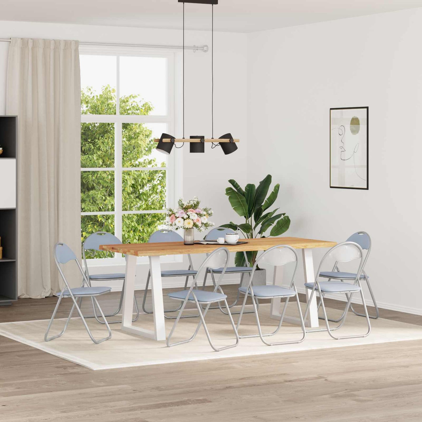Folding Chair 8 pcs Grey 48 x 43.5 x 81 cm Faux Leather