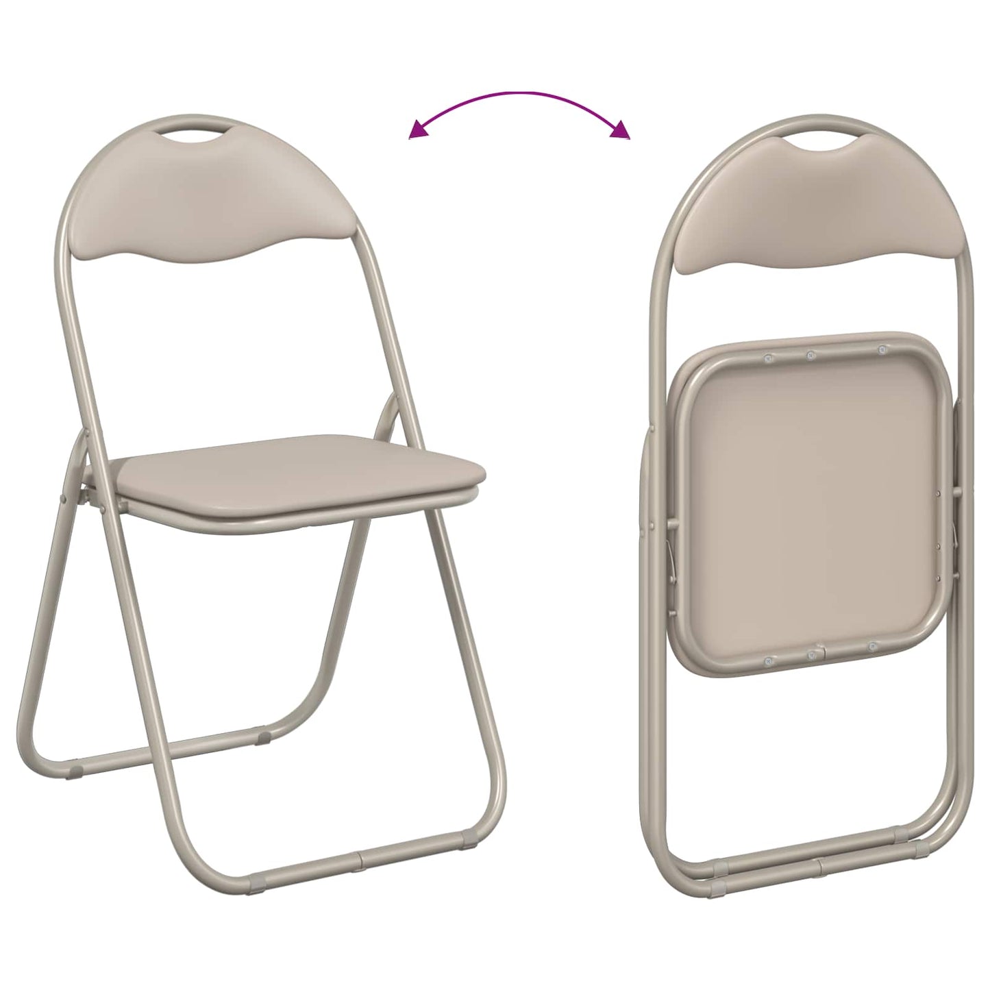Folding Chair 8 pcs Sand 48 x 43.5 x 81 cm Faux Leather