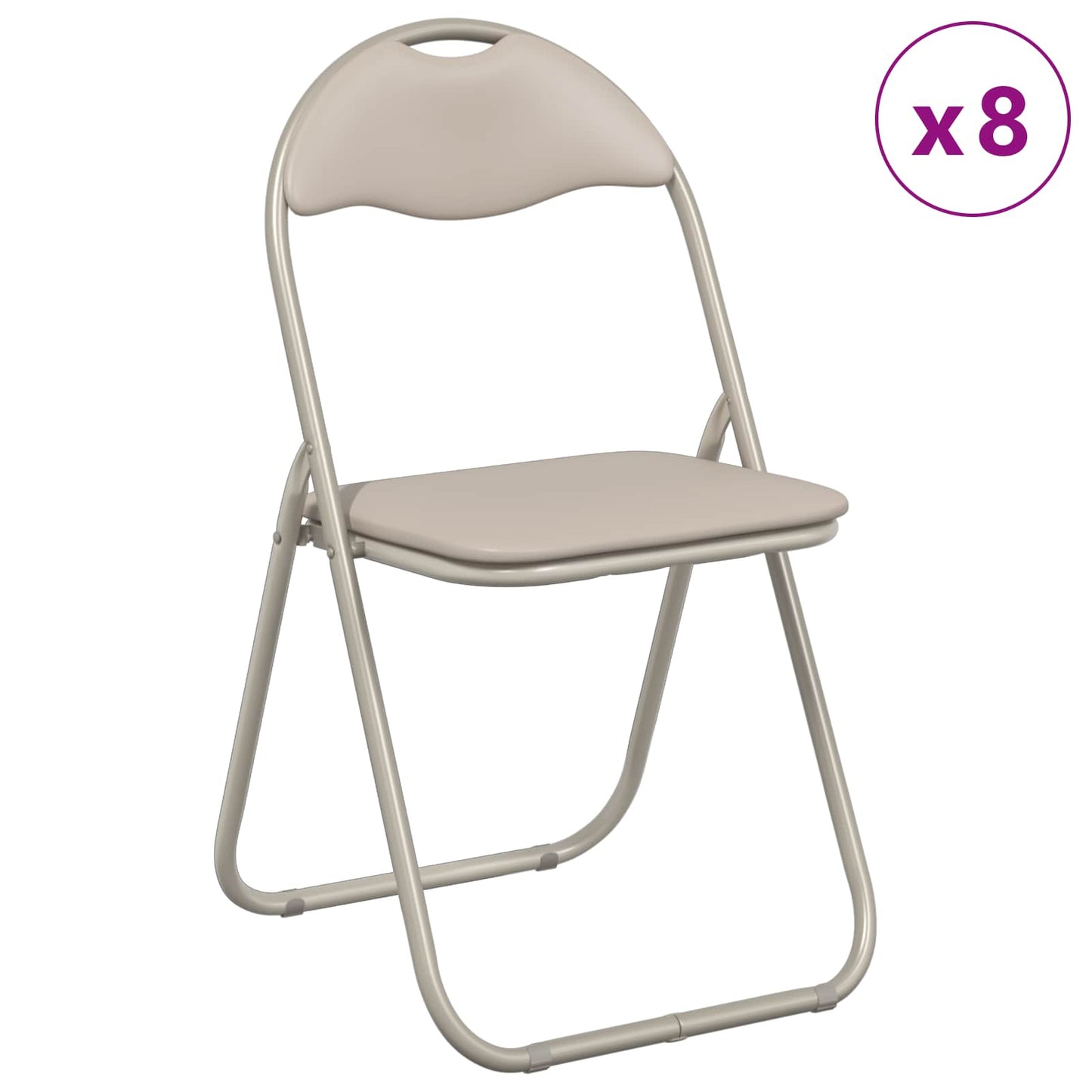 Folding Chair 8 pcs Sand 48 x 43.5 x 81 cm Faux Leather