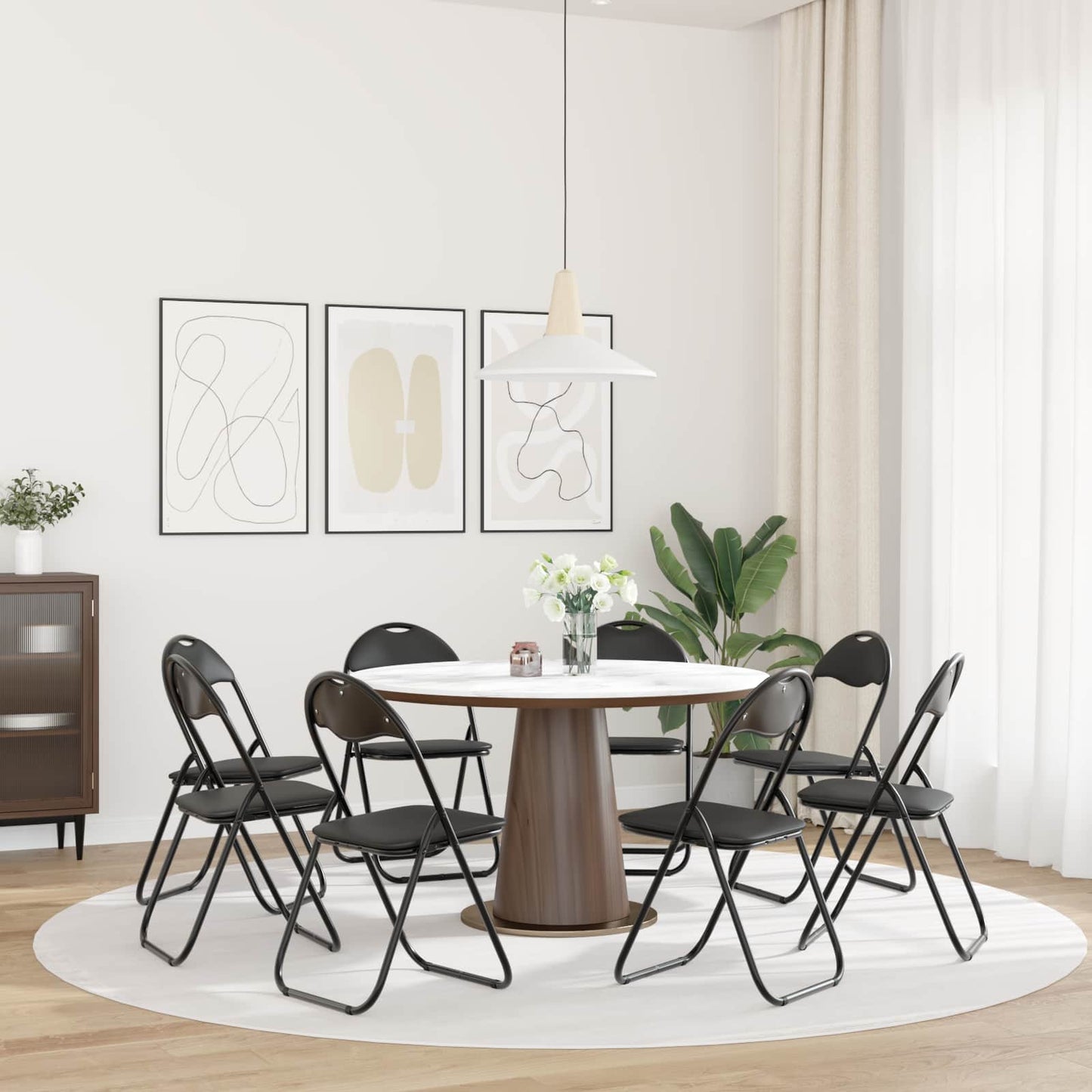 Folding Chair 8 pcs Black 48 x 43.5 x 81 cm Faux Leather