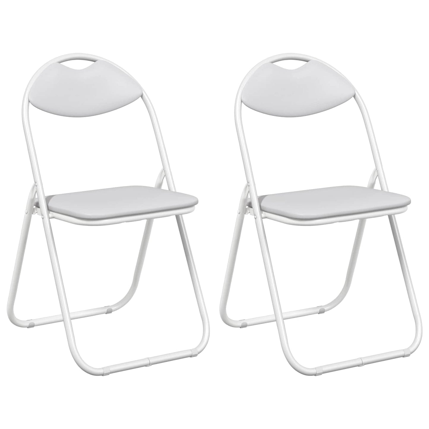 Folding Chair 2 pcs White 48 x 43.5 x 81 cm Faux Leather