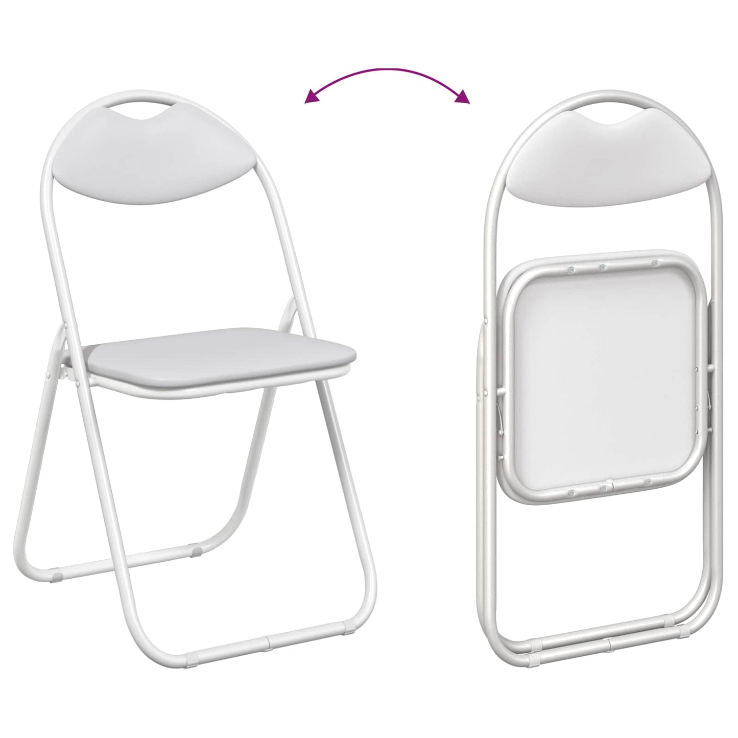Folding Chair 2 pcs White 48 x 43.5 x 81 cm Faux Leather
