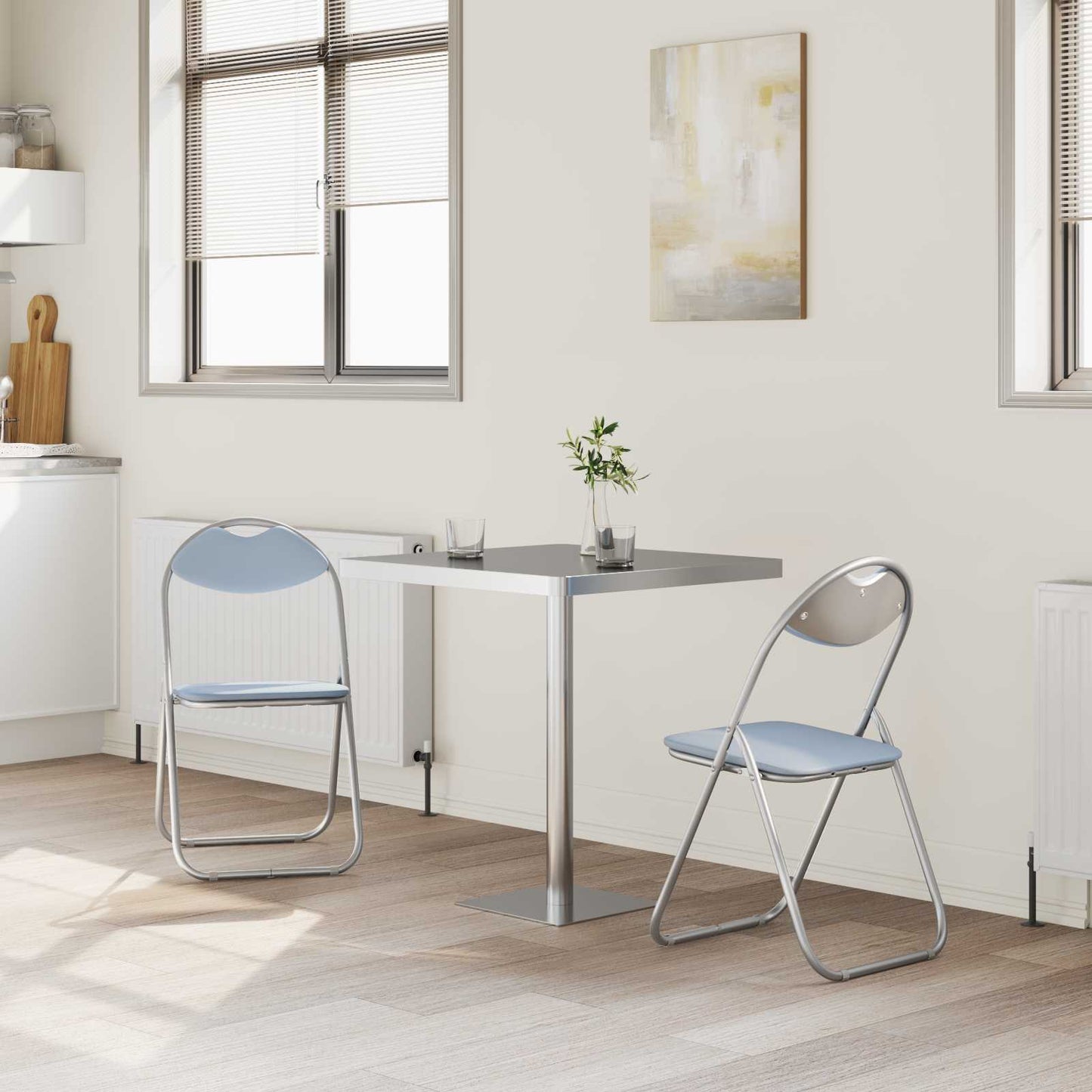 Folding Chair 2 pcs Grey 48 x 43.5 x 81 cm Faux Leather