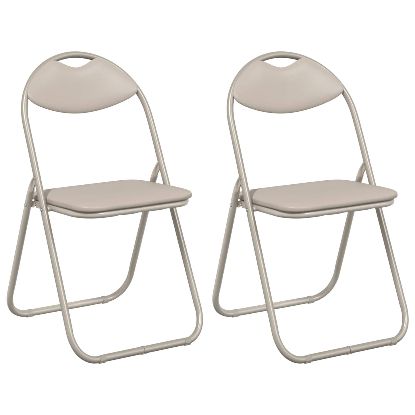 Folding Chair 2 pcs Sand 48 x 43.5 x 81 cm Faux Leather
