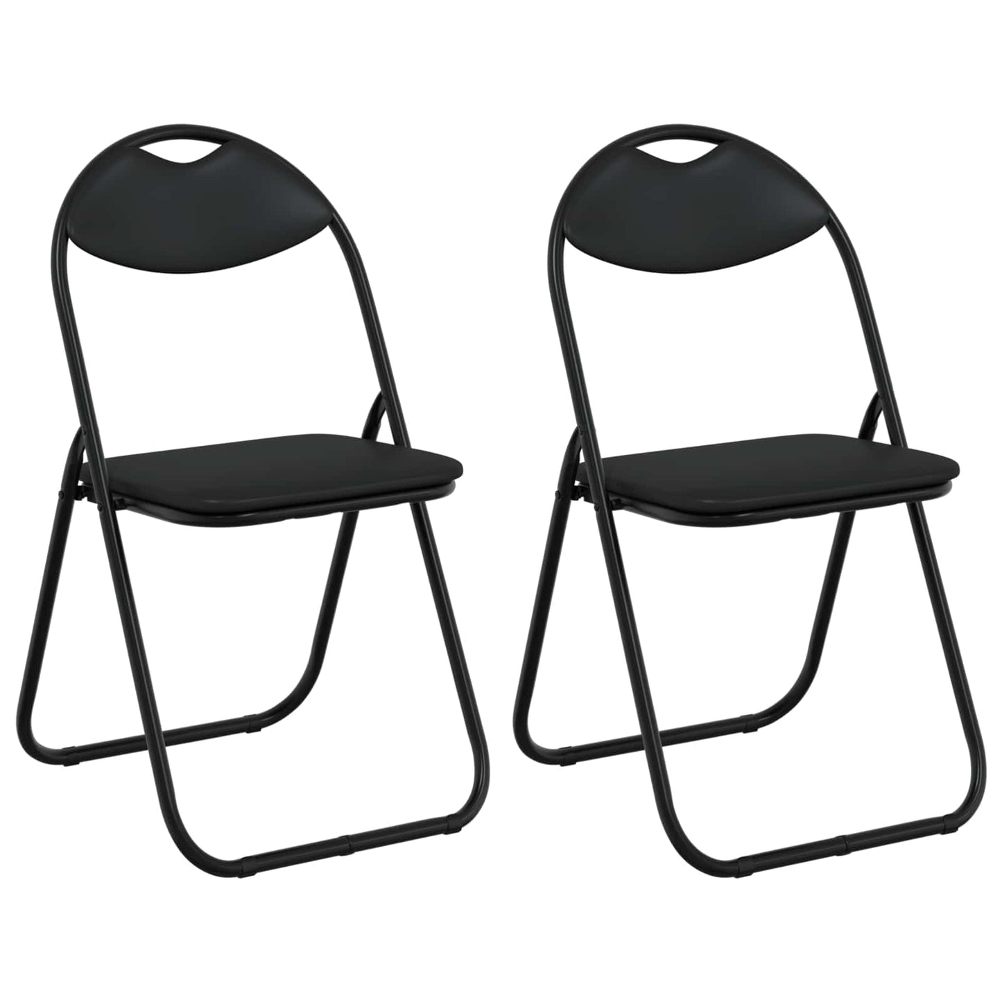 Folding Chair 2 pcs Black 48 x 43.5 x 81 cm Faux Leather