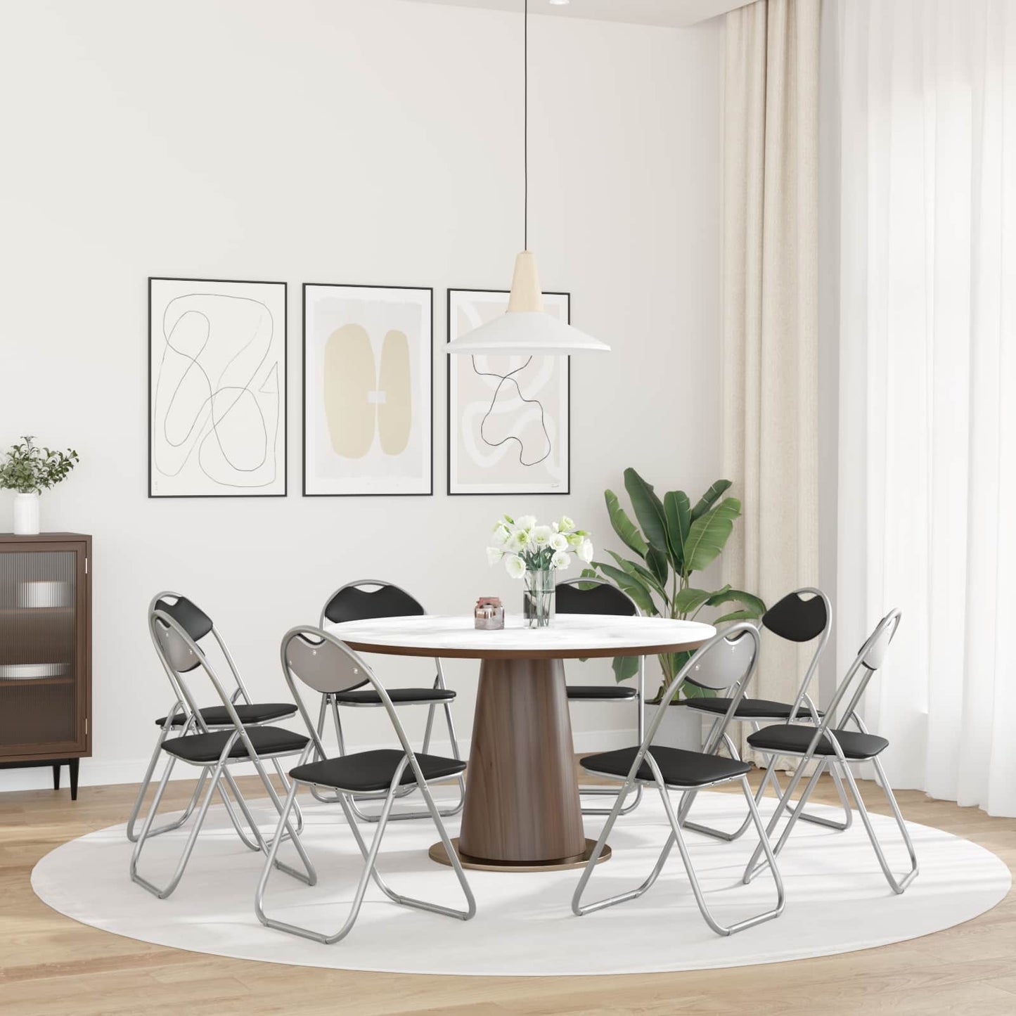 Folding Chair 8 pcs Black and Grey 48 x 43.5 x 81 cm