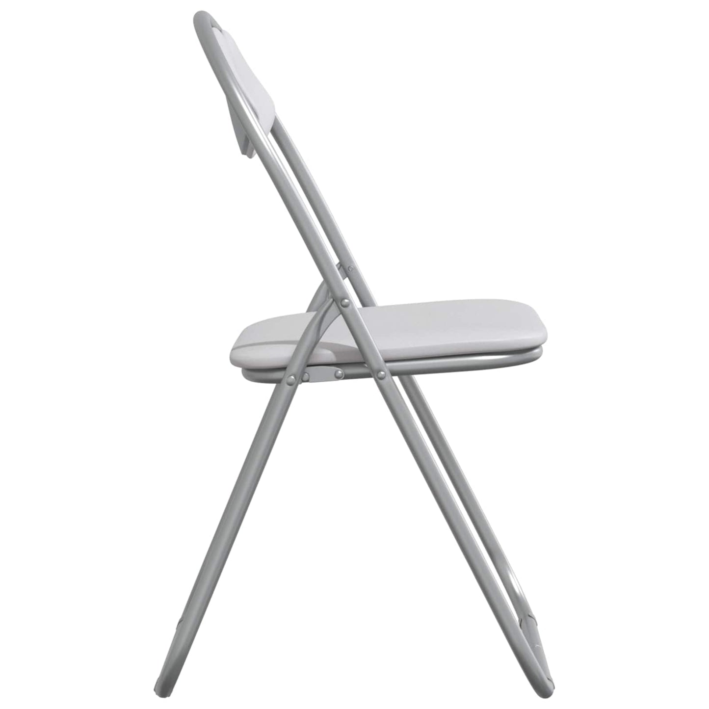 Folding Chair 8 pcs White and Grey 48 x 43.5 x 81 cm
