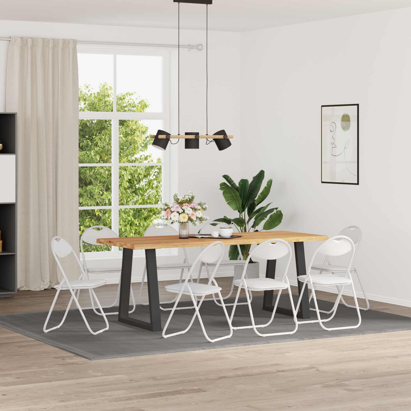Folding Chair 8 pcs White 48 x 43.5 x 81 cm Faux Leather