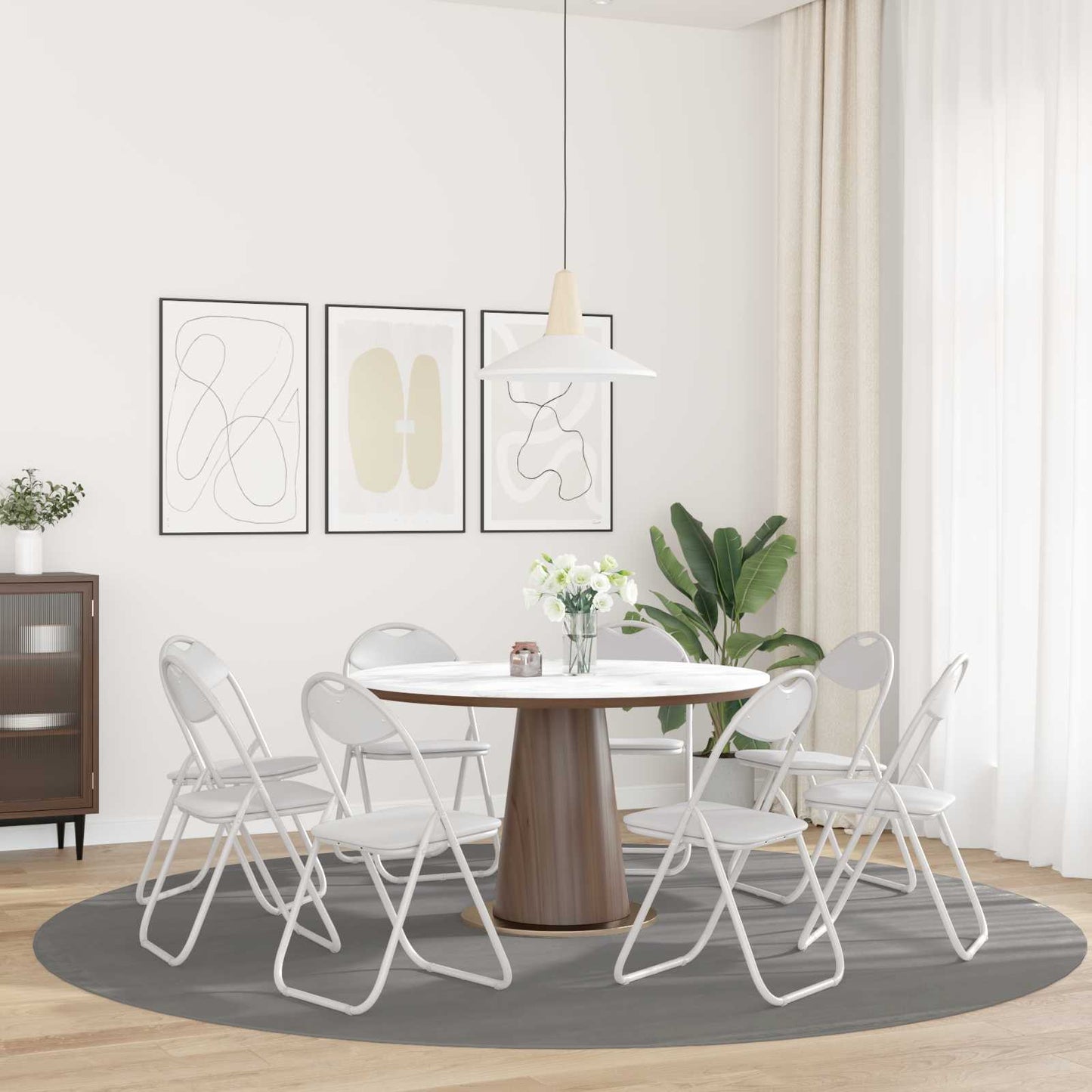 Folding Chair 8 pcs White 48 x 43.5 x 81 cm Faux Leather
