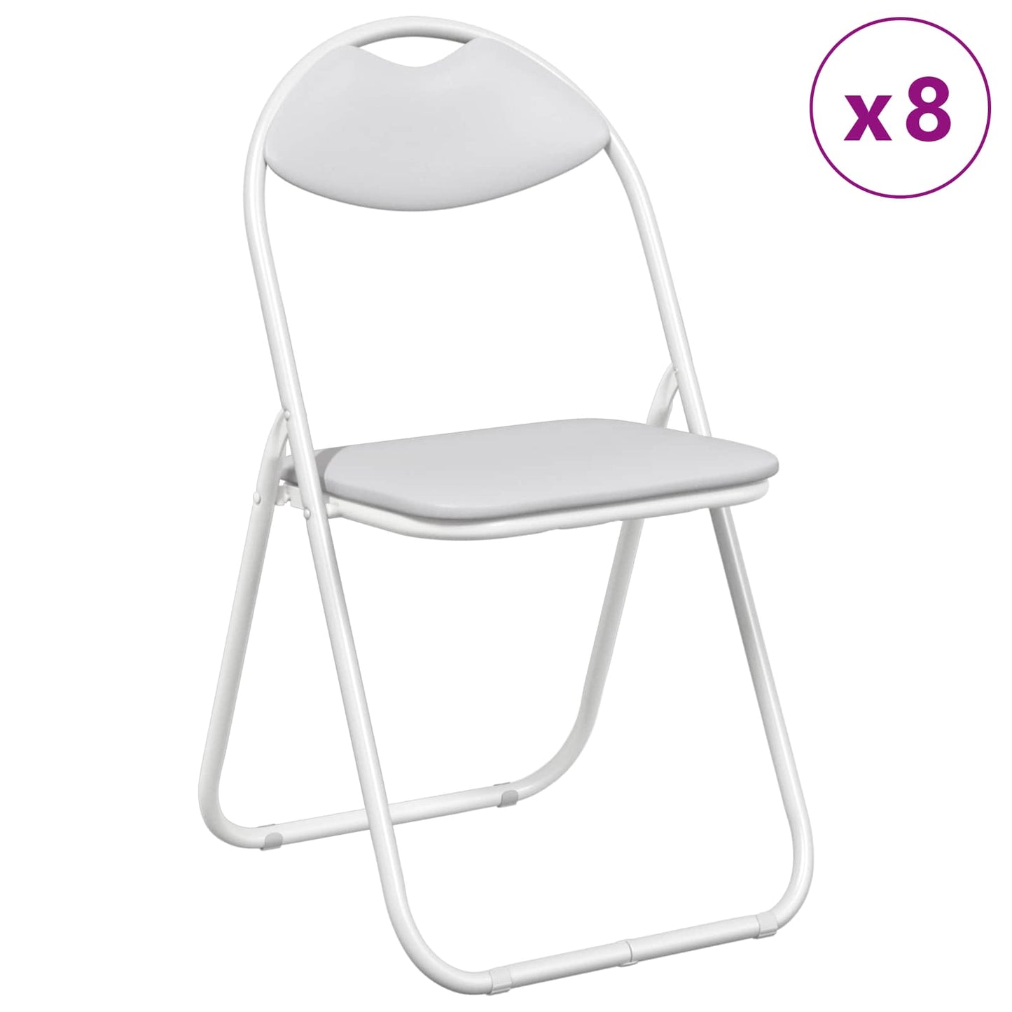 Folding Chair 8 pcs White 48 x 43.5 x 81 cm Faux Leather