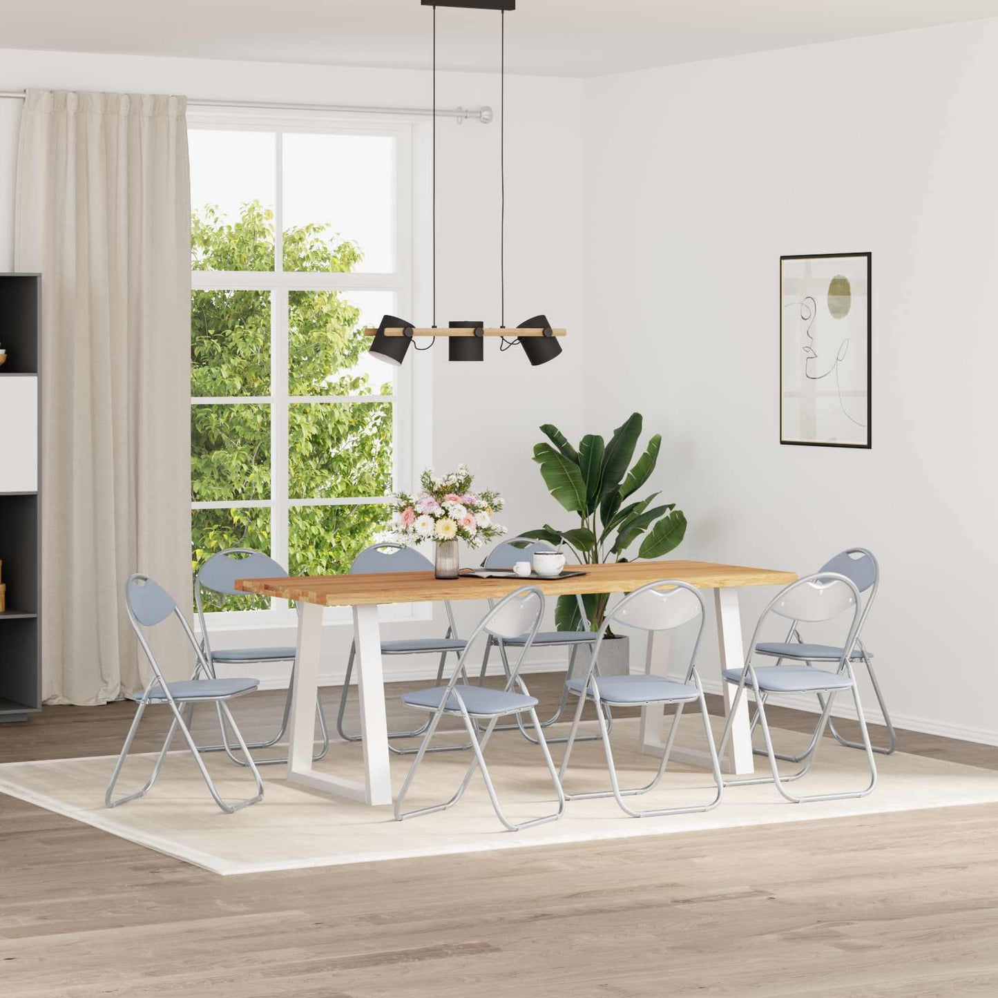 Folding Chair 8 pcs Grey 48 x 43.5 x 81 cm Faux Leather