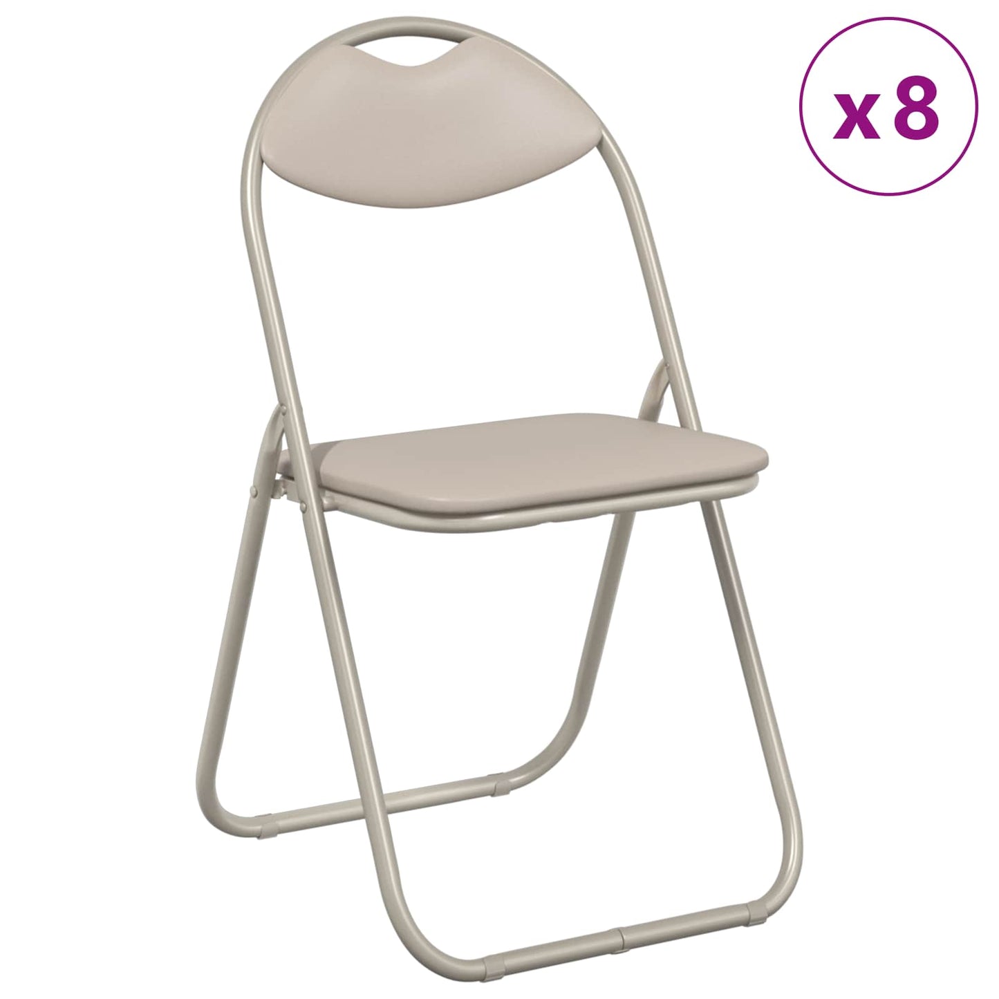 Folding Chair 8 pcs Sand 48 x 43.5 x 81 cm Faux Leather