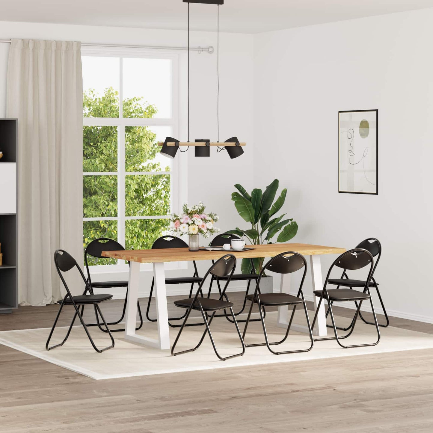 Folding Chair 8 pcs Black 48 x 43.5 x 81 cm Faux Leather