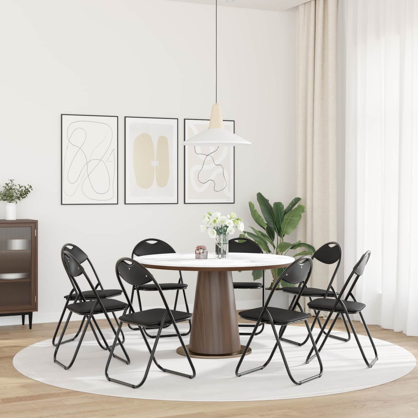 Folding Chair 8 pcs Black 48 x 43.5 x 81 cm Faux Leather