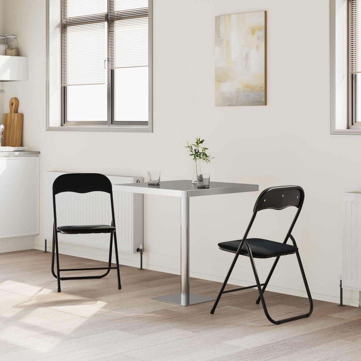 Folding Chair 2 pcs Black 48 x 44 x 78 cm Velvet