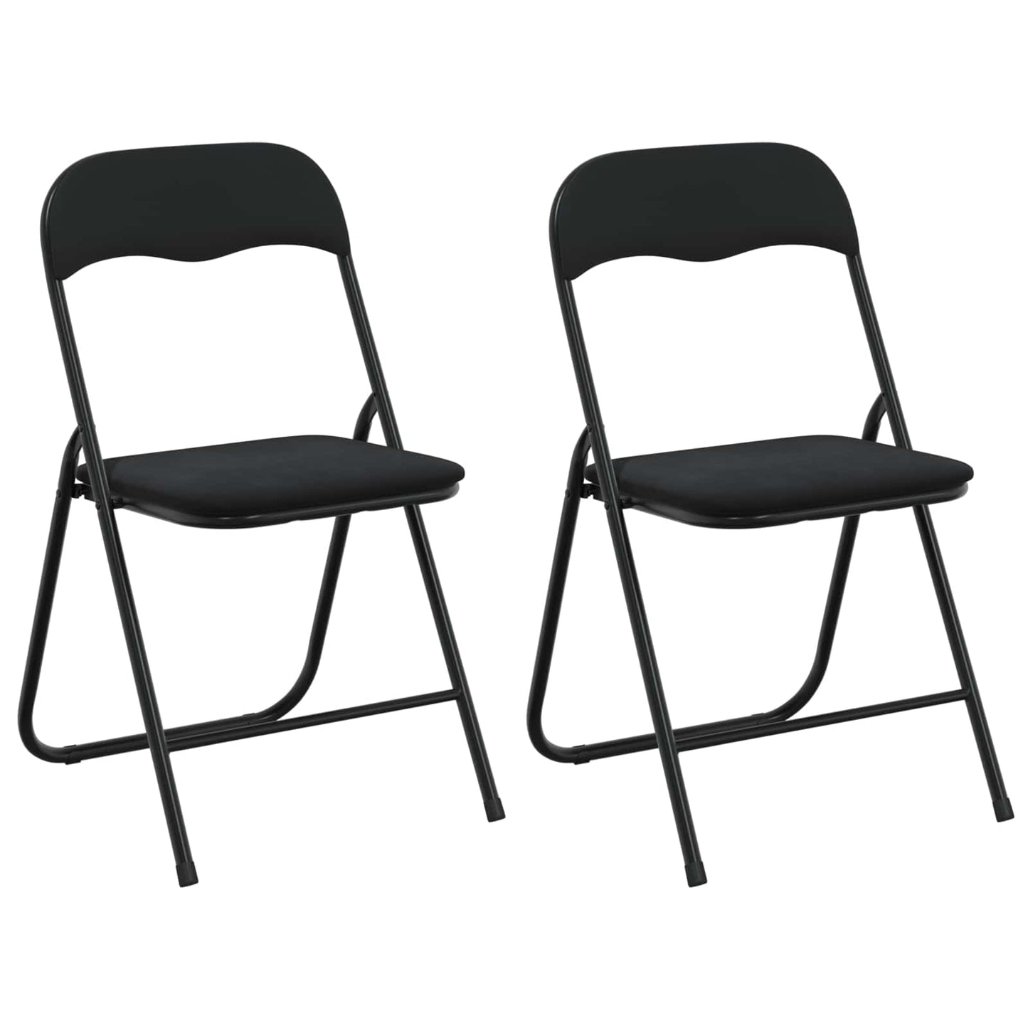 Folding Chair 2 pcs Black 48 x 44 x 78 cm Velvet
