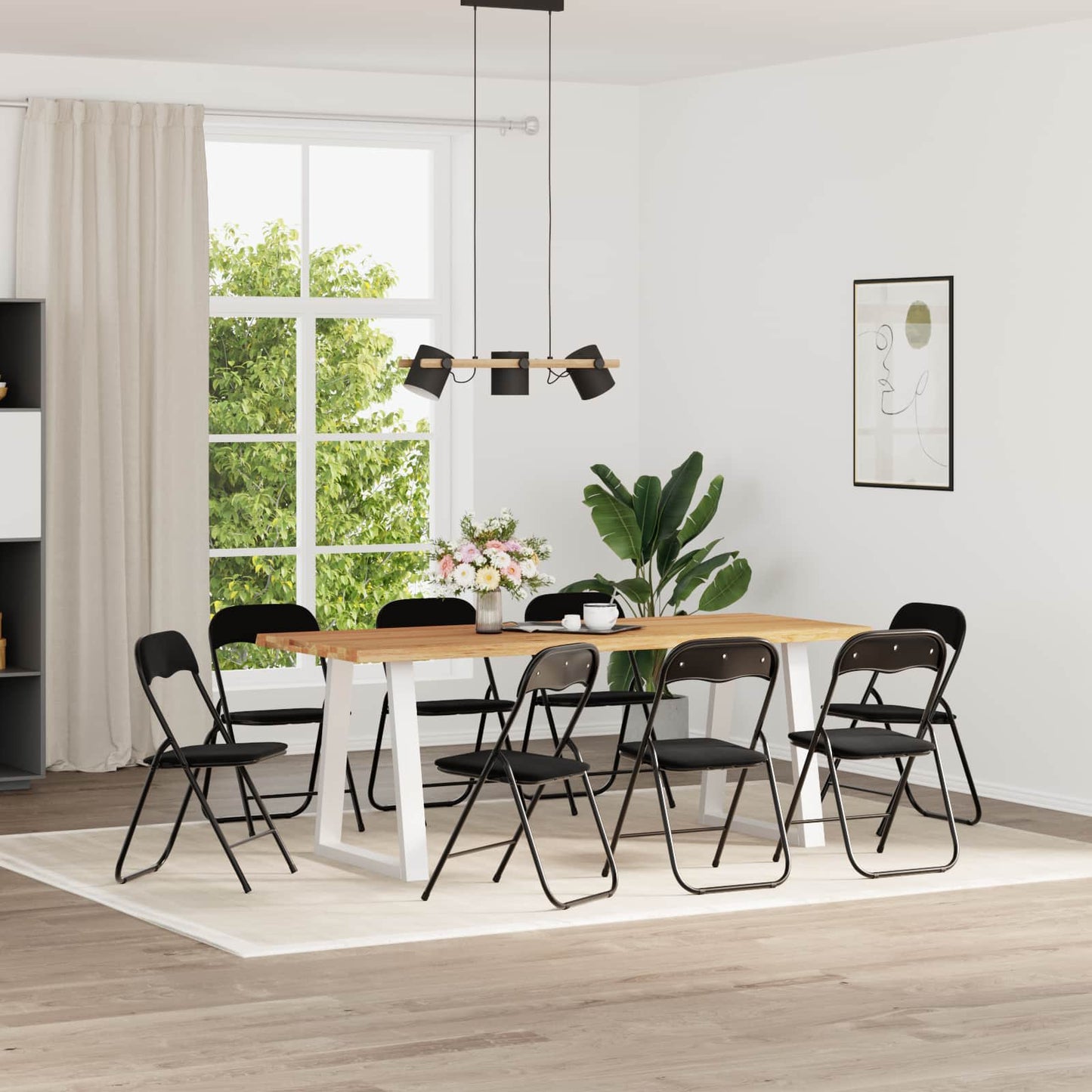 Folding Chair 8 pcs Black 48 x 44 x 78 cm Velvet