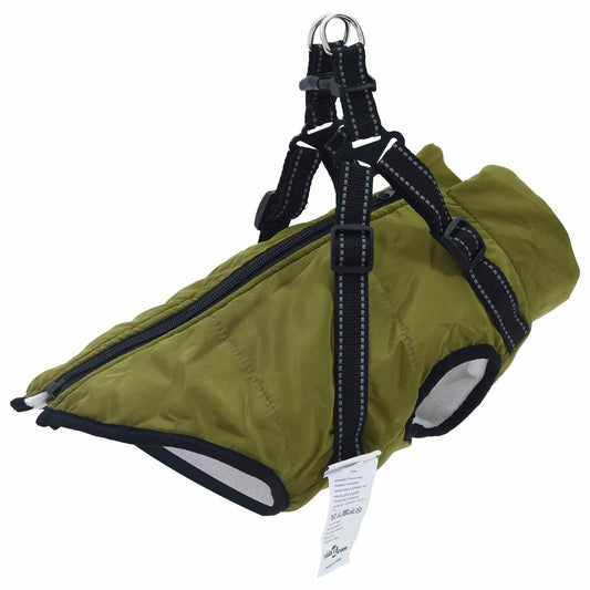 Dog Coat Army Green L32 Fleece and Polyester