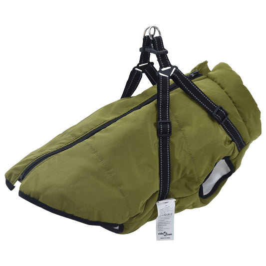 Dog Coat Army Green L52 Fleece and Polyester