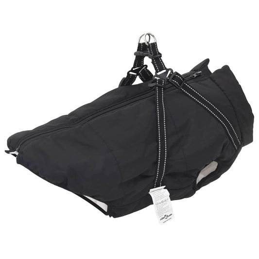 Dog Coat Black L44 Fleece and Polyester