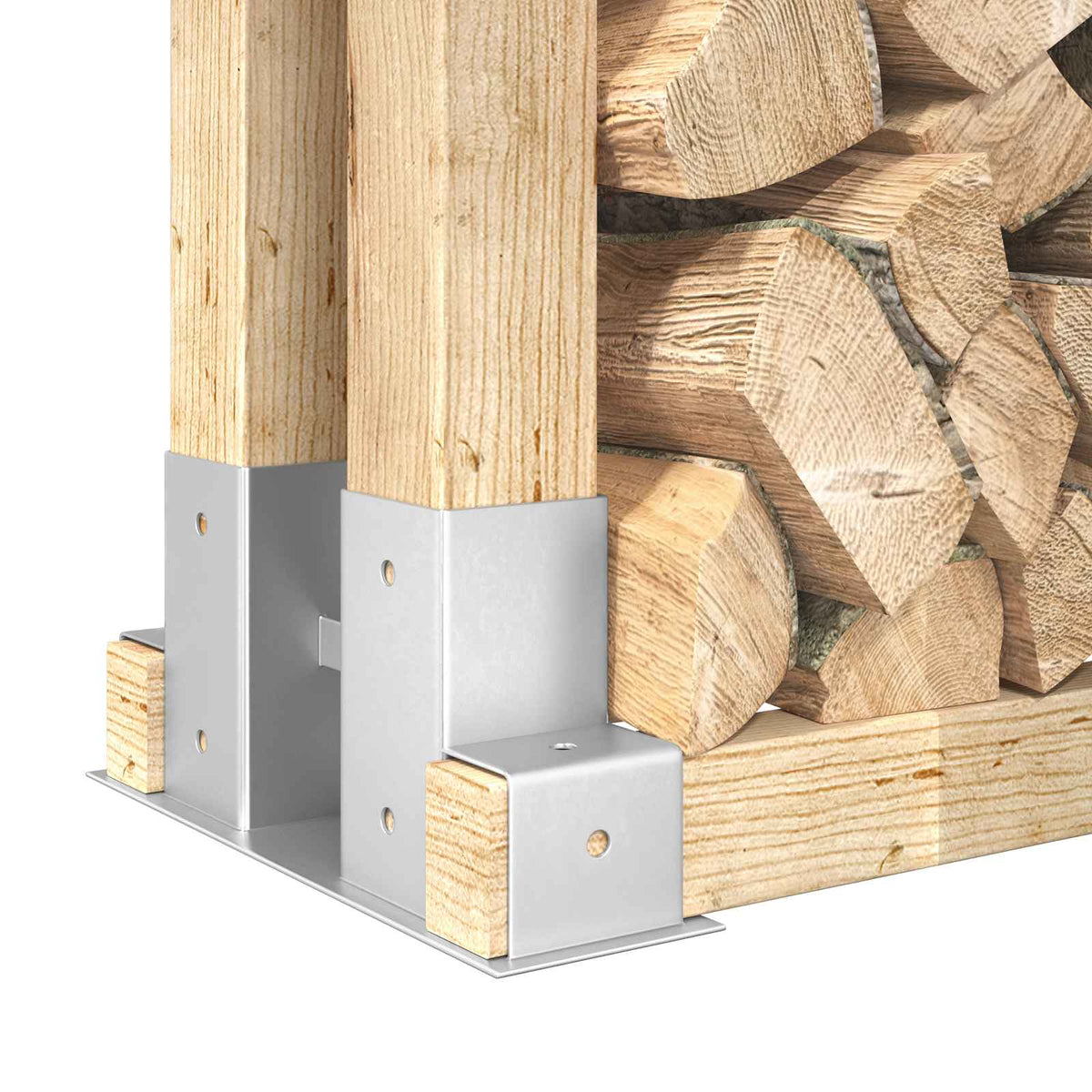 Firewood Stack Aid 12 pcs Silver 34 x 10 x 15 cm Steel