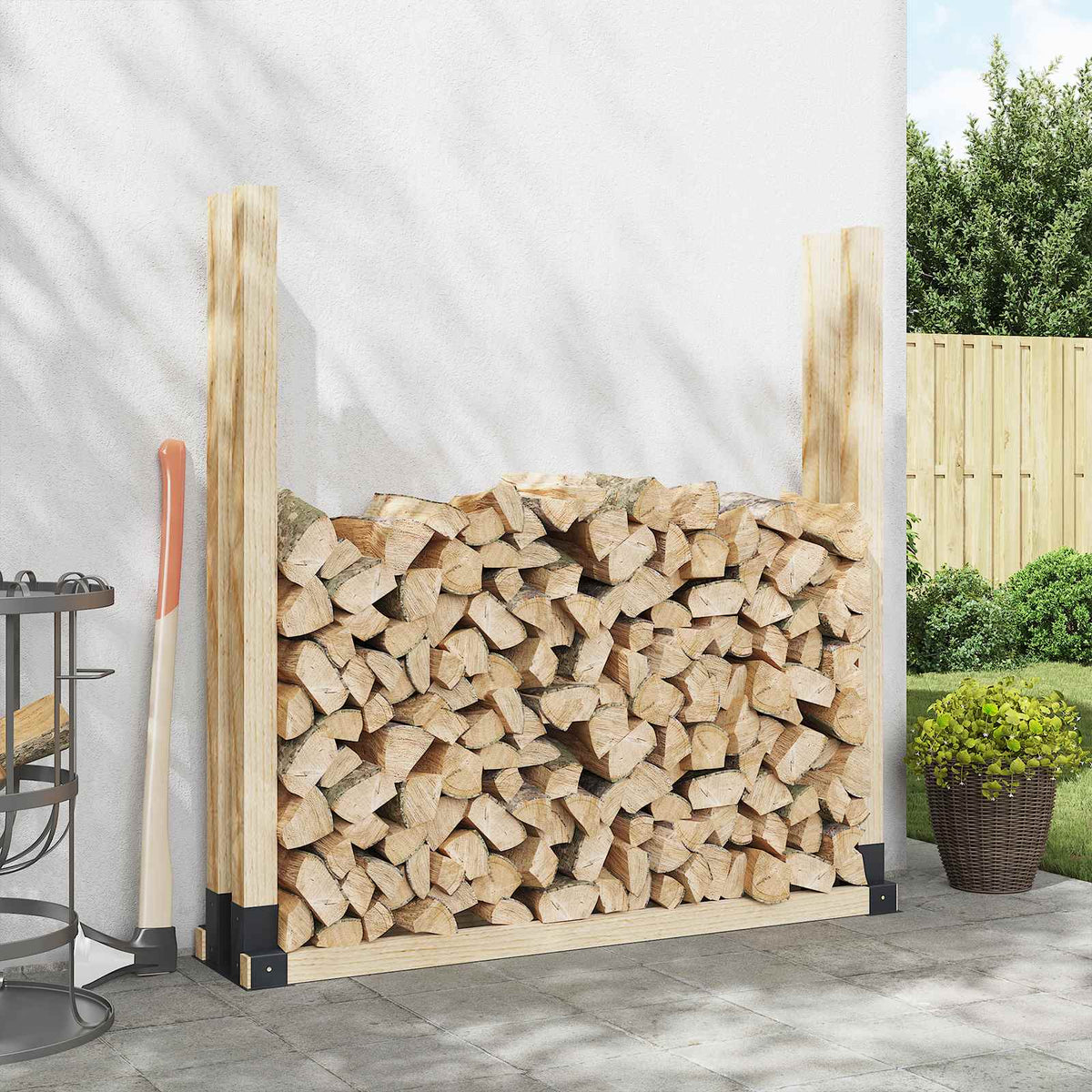 Firewood Stack Aid 2 pcs Anthracite 34 x 10 x 15 cm Steel