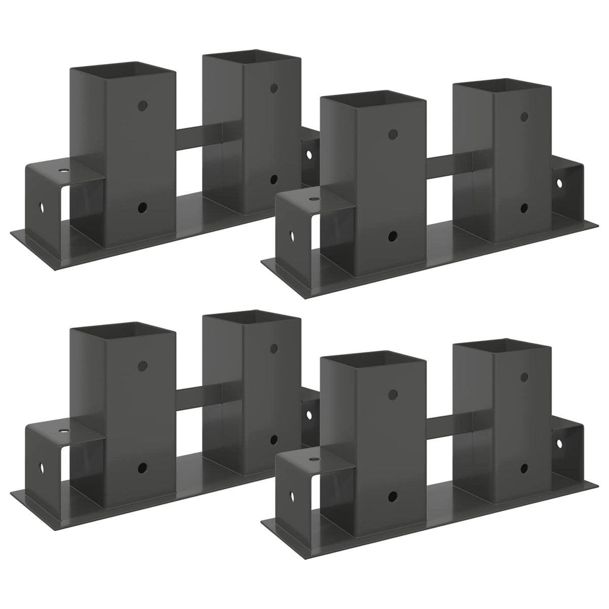 Firewood Stack Aid 4 pcs Anthracite 34 x 10 x 15 cm Steel