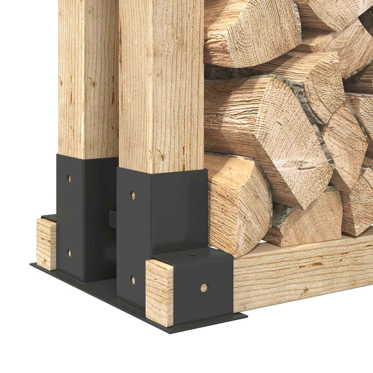 Firewood Stack Aid 4 pcs Anthracite 34 x 10 x 15 cm Steel