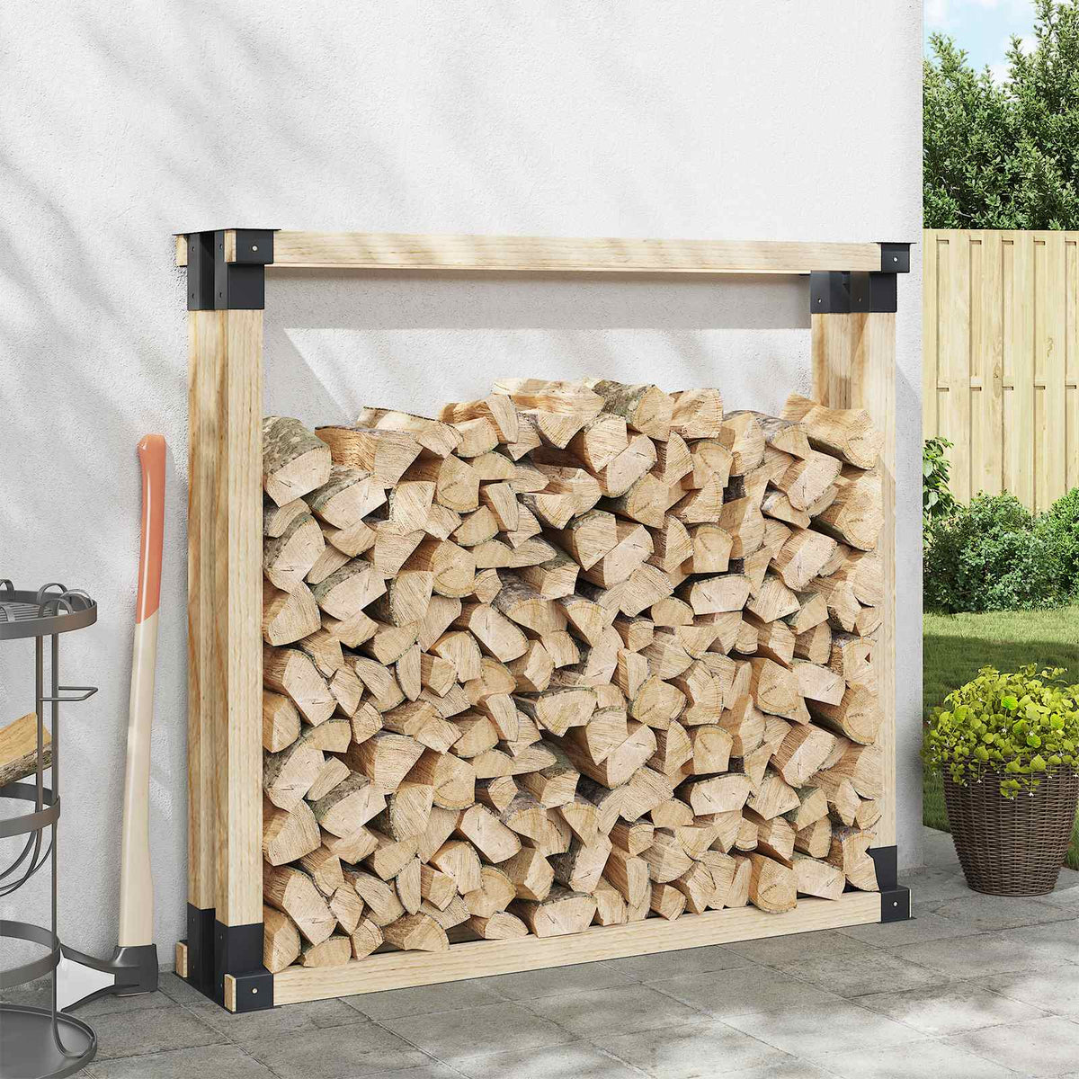 Firewood Stack Aid 12 pcs Anthracite 34 x 10 x 15 cm Steel