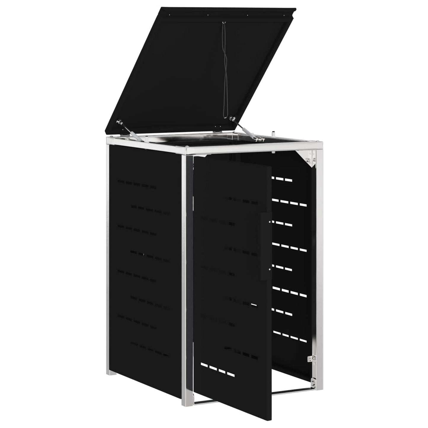 Wheelie Bin Storage Black 77.5 x 69 x 112.5 cm Stainless Steel