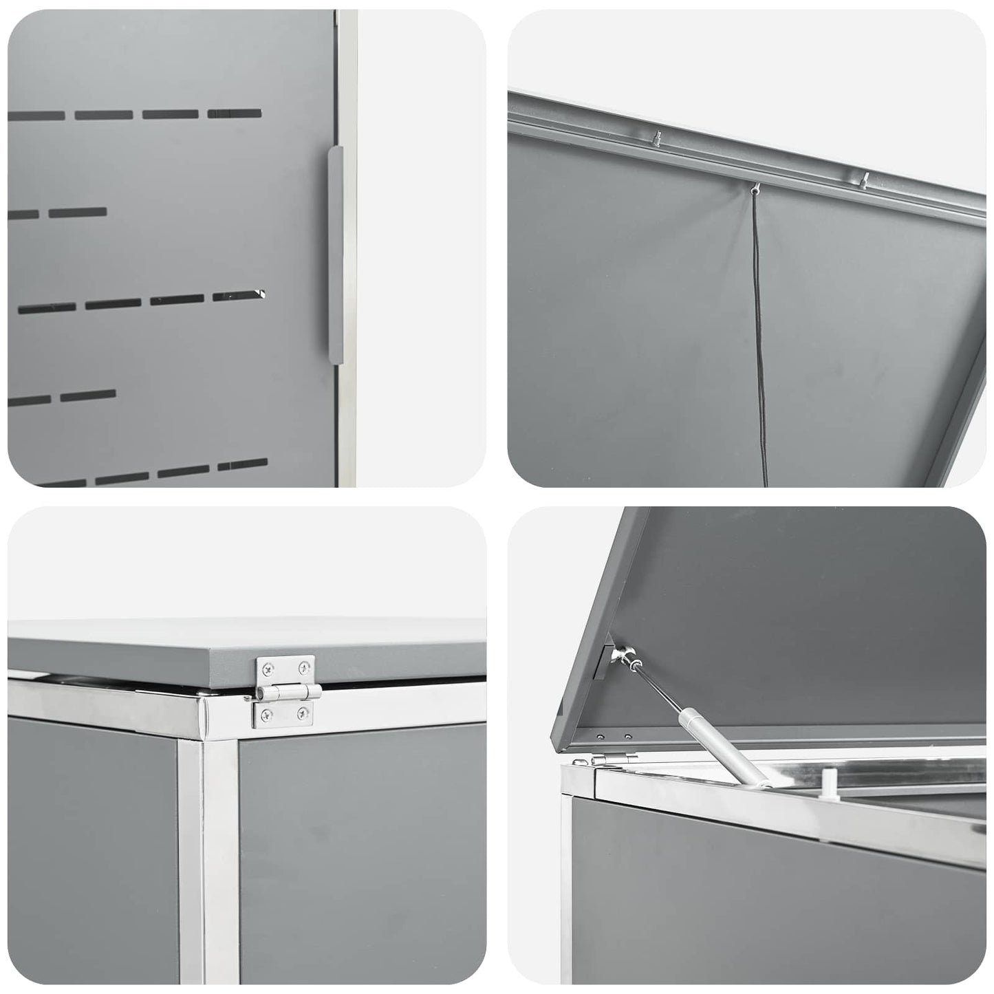 Wheelie Bin Storage Grey 77.5 x 69 x 112.5 cm Stainless Steel