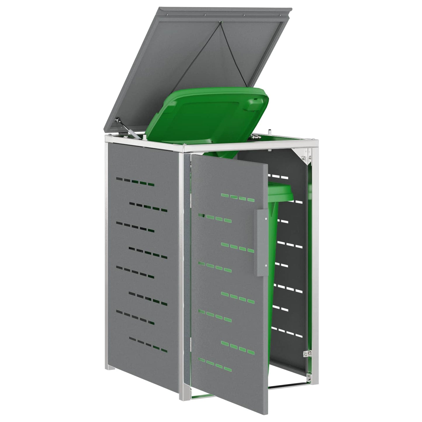 Wheelie Bin Storage Grey 77.5 x 69 x 112.5 cm Stainless Steel