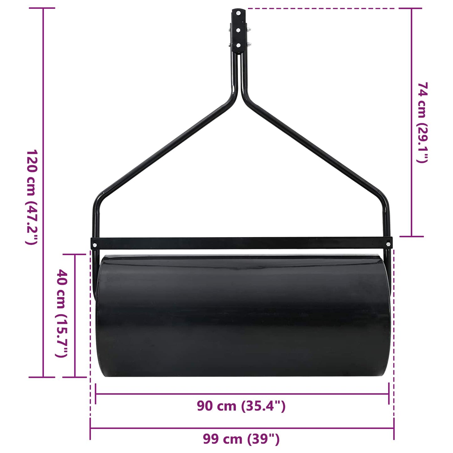 Garden Lawn Roller 120 x 99 cm 110 L Iron