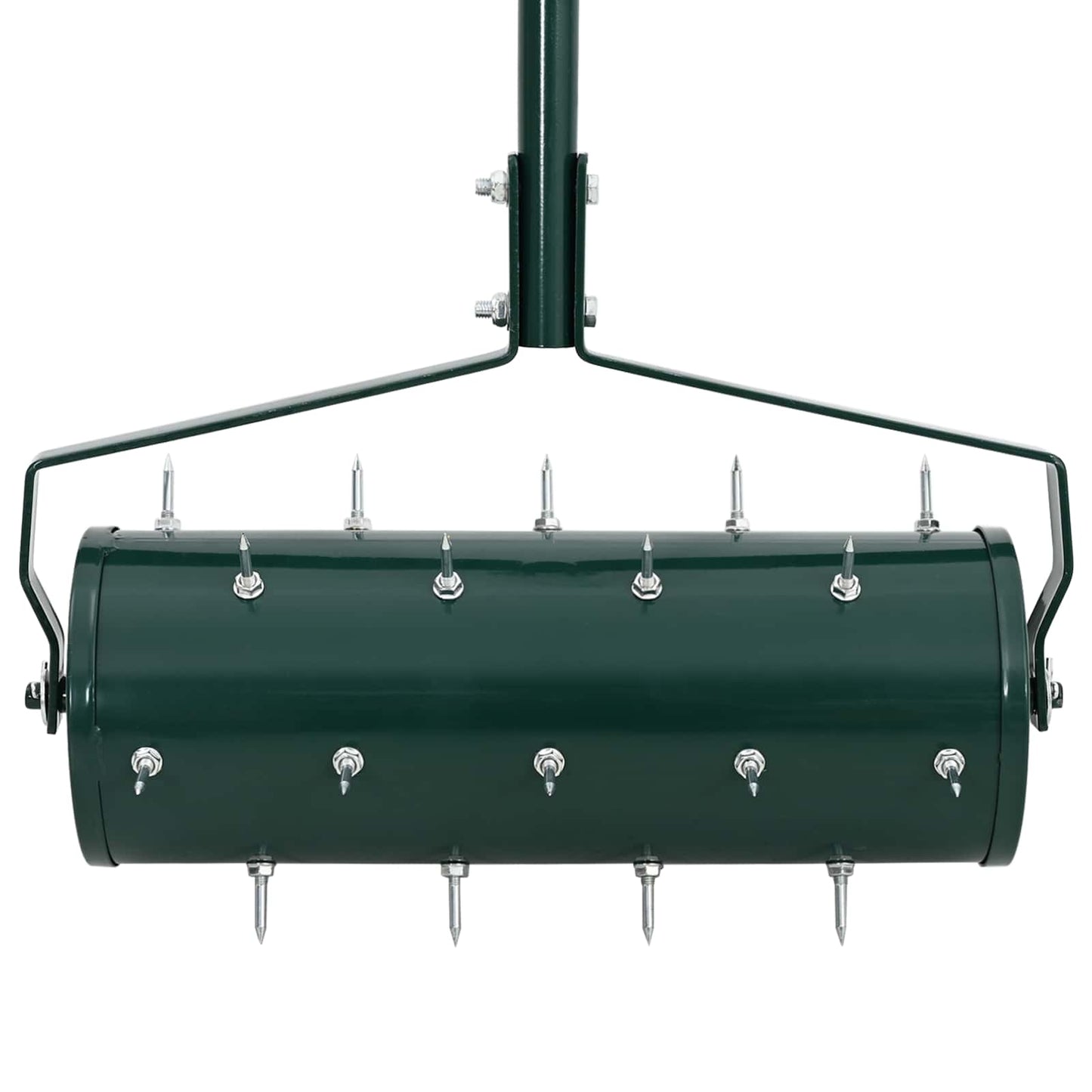Lawn Roller Pull with Aerator Clamps Green 128 x 38 cm Steel