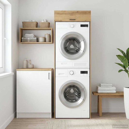 Wash Machine Cabinet with Door Artisan Oak 67.5 x 68 x 200 cm