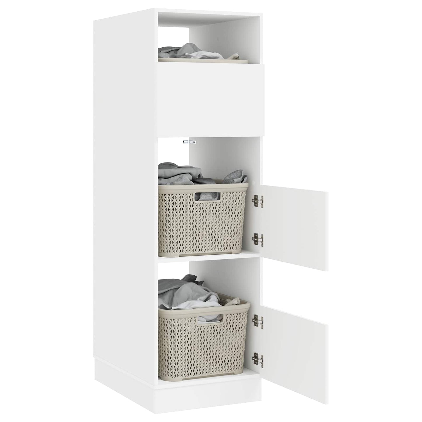 Laundry Cabinet White 50 x 68 x 162 cm Engineered wood