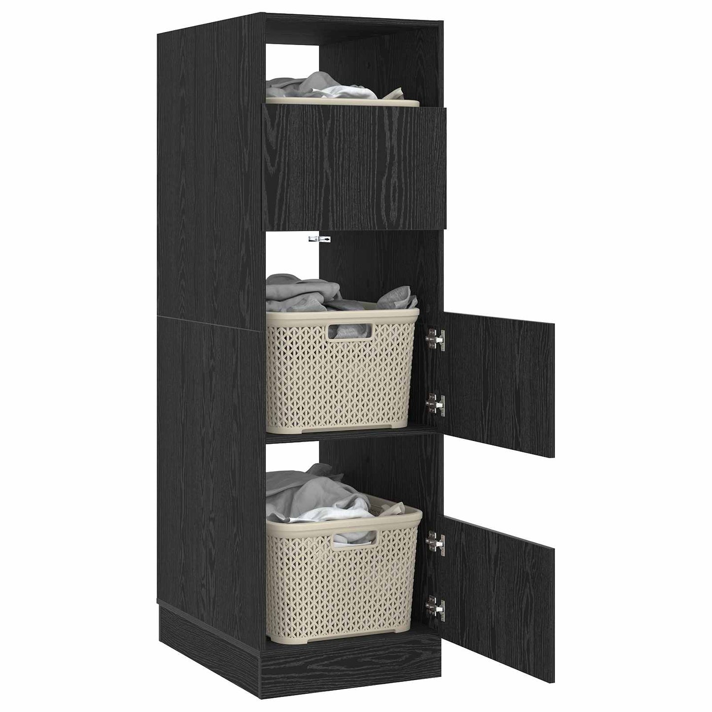 Laundry Cabinet Black Oak 50 x 68 x 162 cm Engineered wood