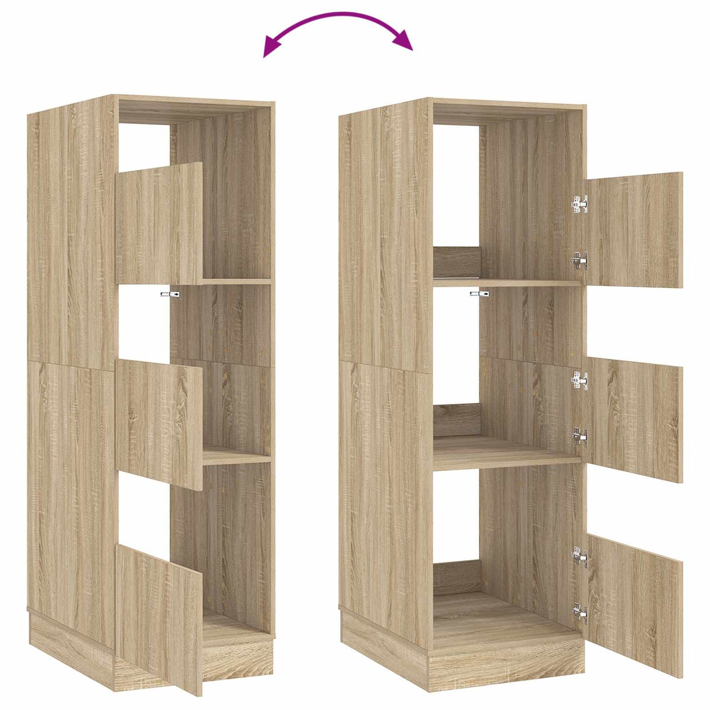 Laundry Cabinet Sonoma 50 x 68 x 162 cm Engineered wood
