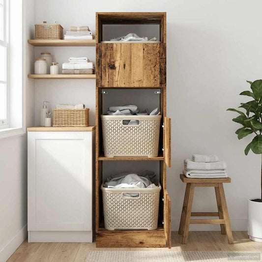 Laundry Cabinet Old Wood 50 x 68 x 162 cm Engineered wood