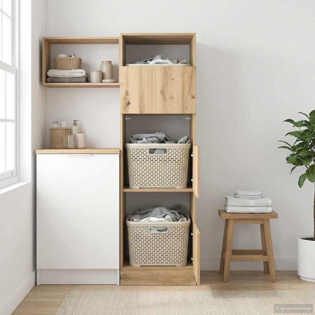 Laundry Cabinet Artisan Oak 50 x 68 x 162 cm Engineered wood