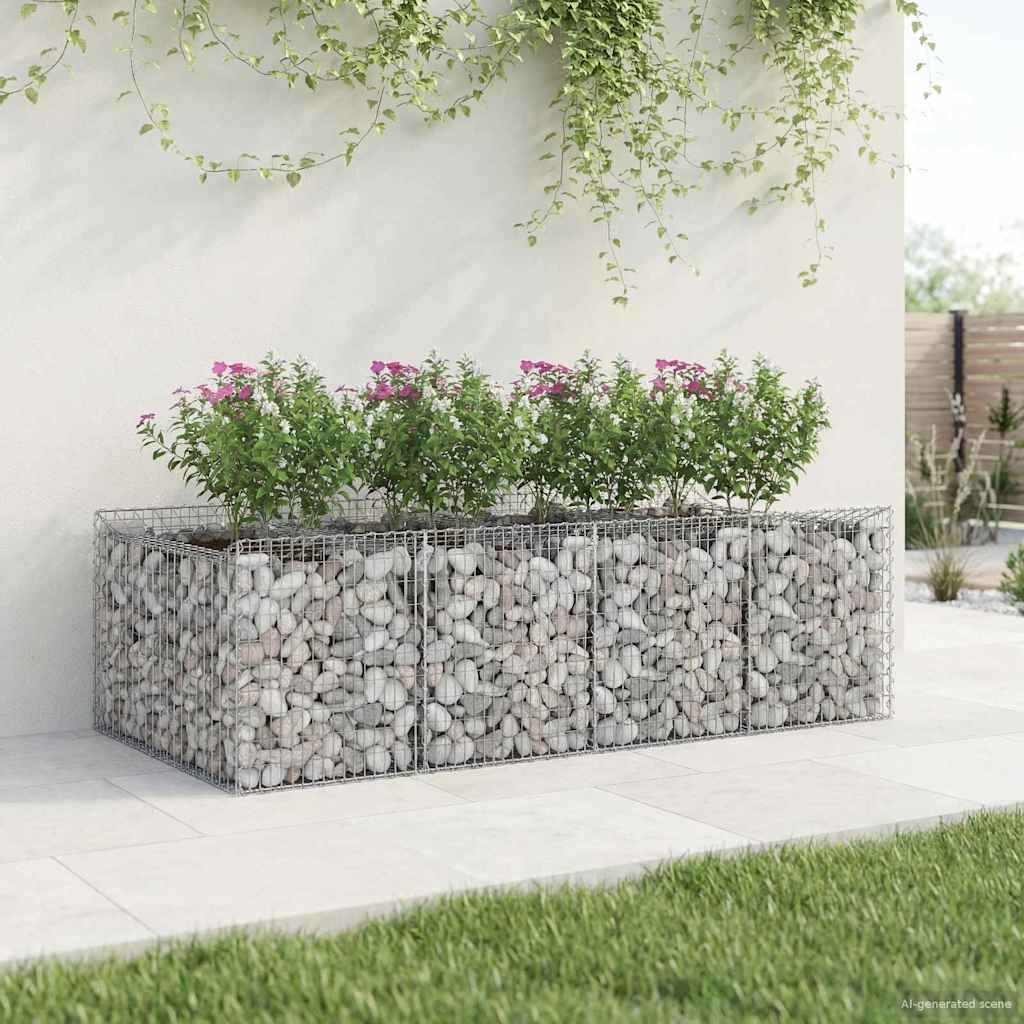 Gabion Raised Bed 2 pcs Silver