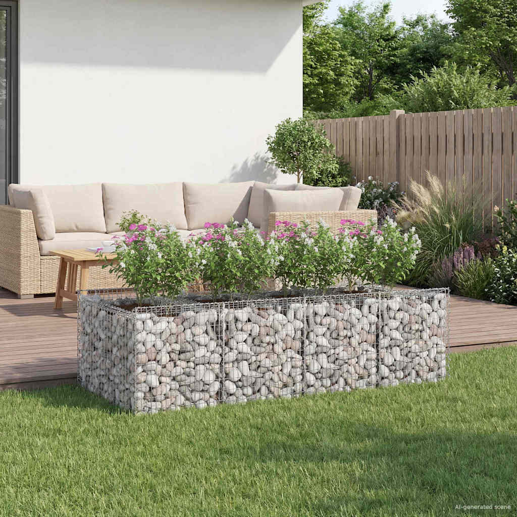 Gabion Raised Bed 2 pcs Silver