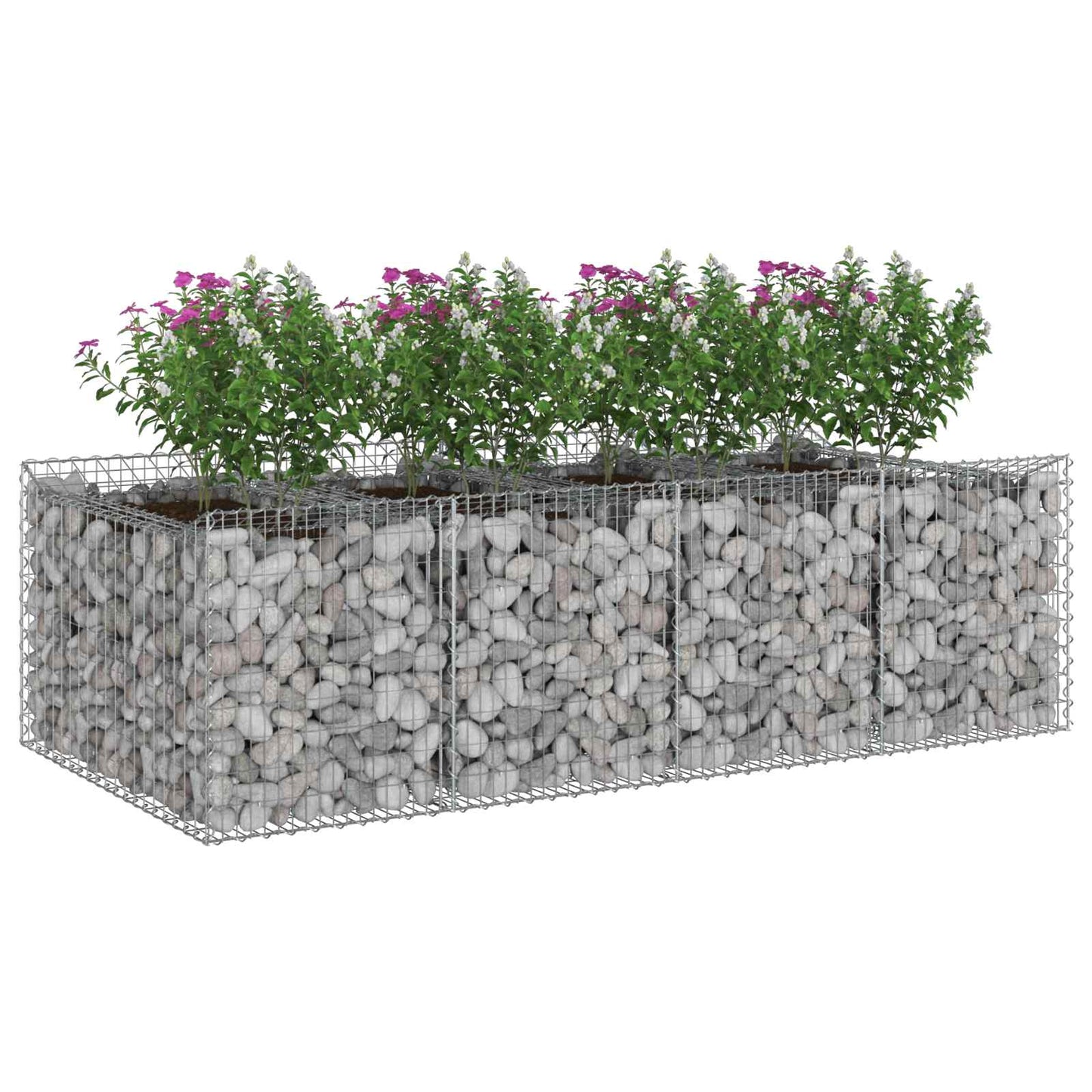 Gabion Raised Bed 2 pcs Silver