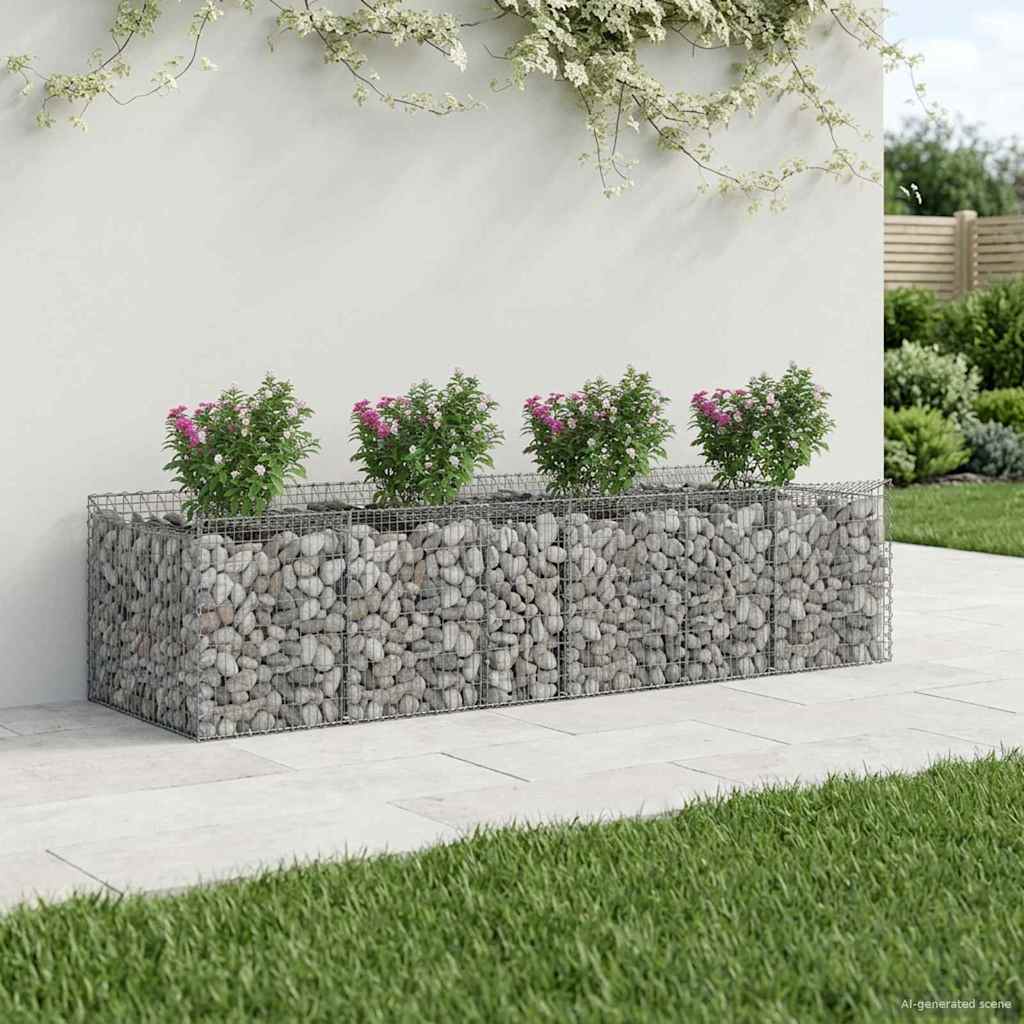 Gabion Raised Bed 3 pcs Silver