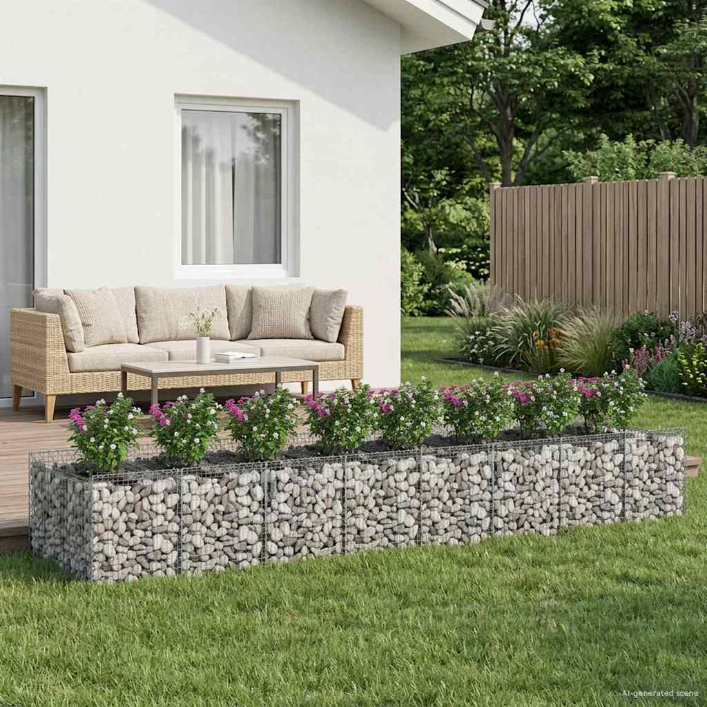 Gabion Raised Bed 3 pcs Silver