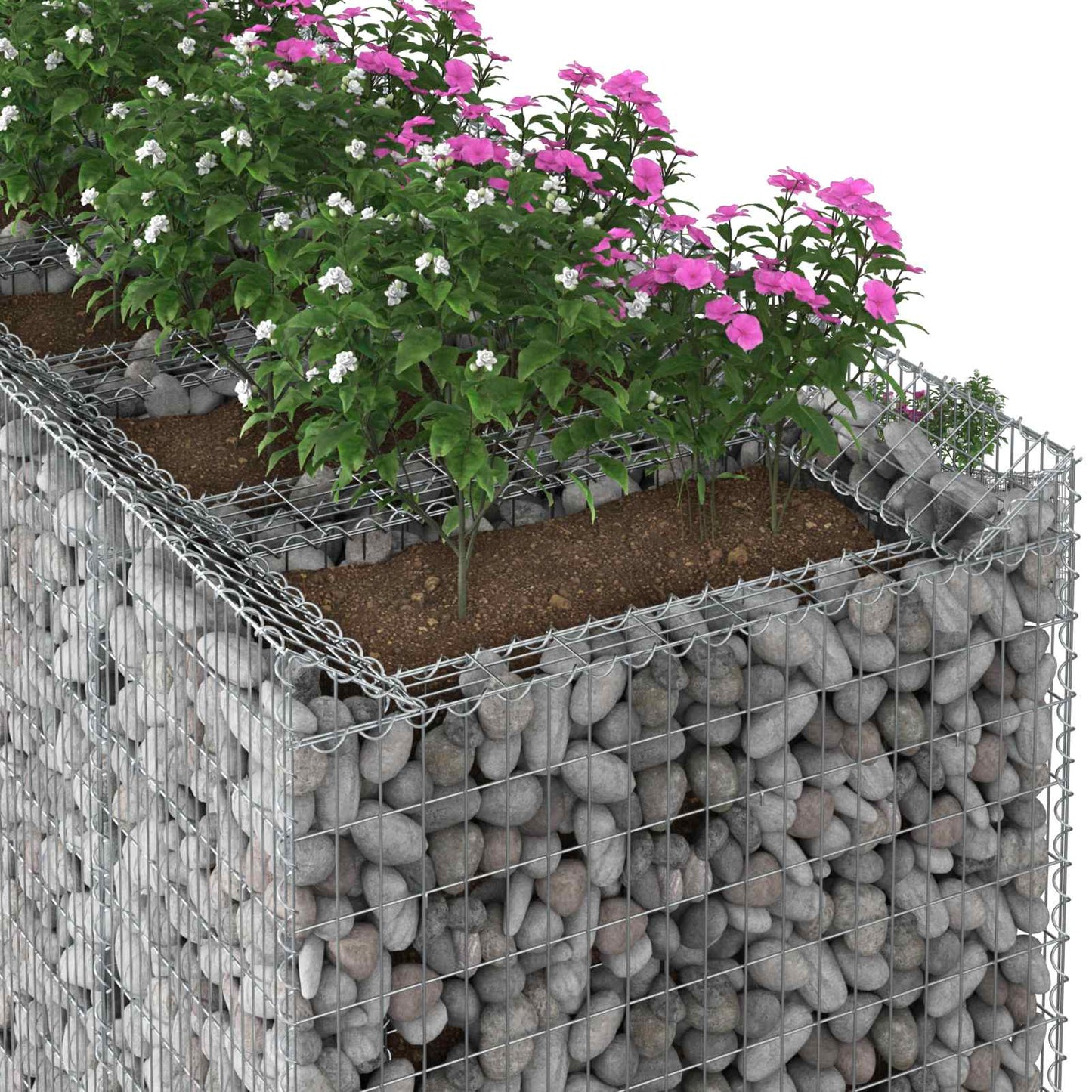 Gabion Raised Bed 3 pcs Silver