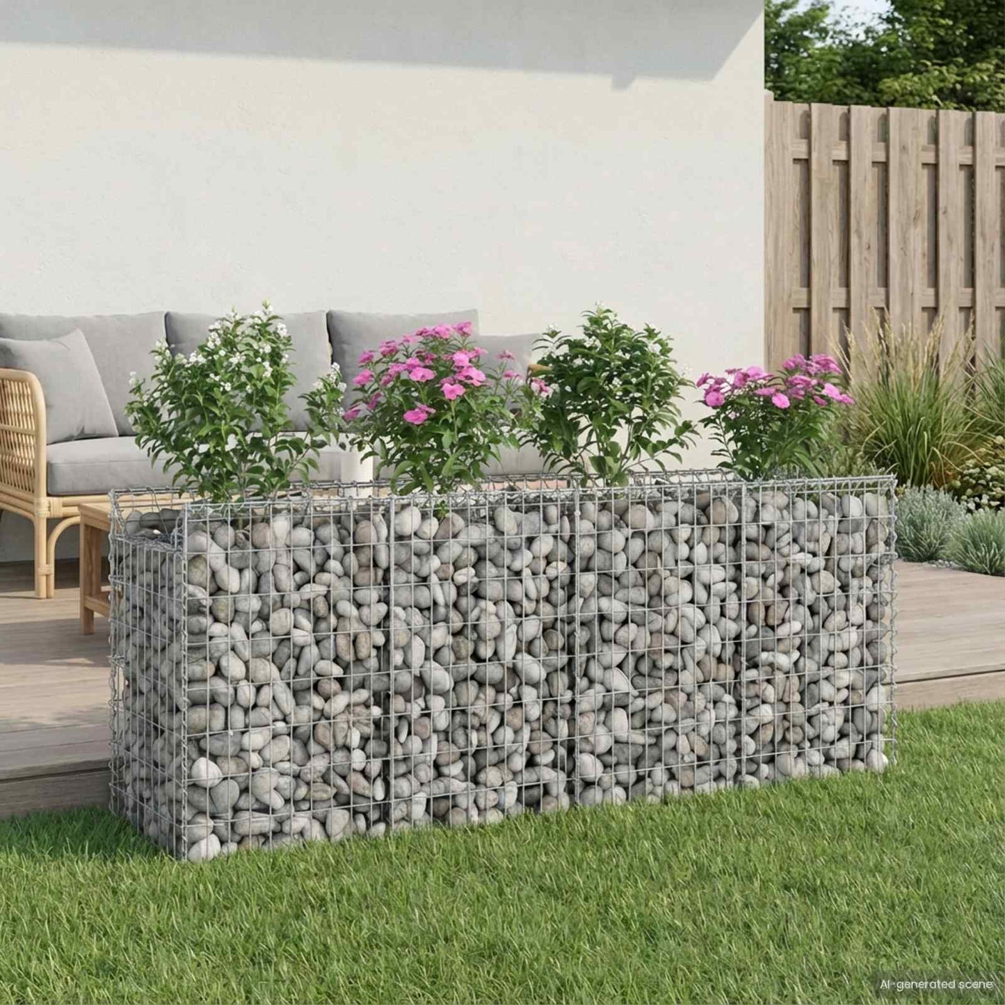 Gabion Raised Bed 2 pcs Silver