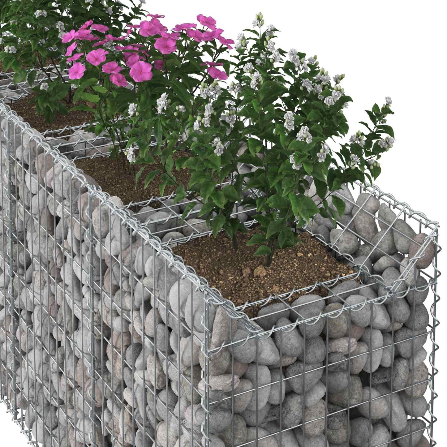 Gabion Raised Bed 3 pcs Silver