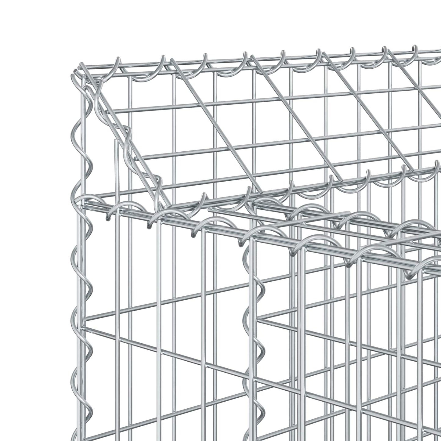 Gabion Raised Bed 2 pcs Silver