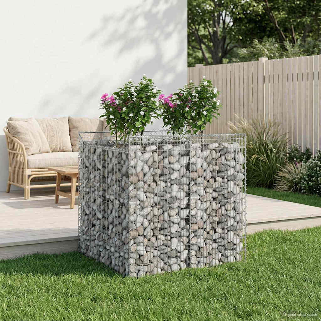 Gabion Raised Bed 2 pcs Silver